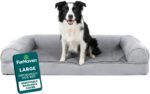 Furhaven Orthopedic Dog Bed for Large/Medium Dogs w/ Removable Bolsters & Washable Cover, For Dogs Up to 55 lbs - Plush & Suede Sofa - Gray, Large - Image 2