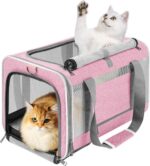 GAPZER Cat Carrier 20lbs Top Open/Soft Sided Small Pet Dog Travel Carrying Crate/Collapsible Puppy Transport Carry Bag/Sturdy Pet Cages Chihuahuas Mini Dog 10lbs Pink - Image 2