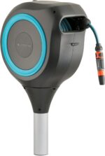 GARDENA Automatic Retractable Garden Hose Reel - 66 Feet - 360 Degree Swivel Outdoor Hose Reel with Metal Spike Base - Auto Retract - UV Resistant Housing - Easy Install No Tools Required - 18614 - Image 2