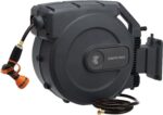 Giraffe Tools Retractable Garden Hose Reel 1/2 Inch x 155 with 5 ft Leader Hose, Heavy Duty, Any Length Lock, Slow Return System, Wall Mounted and 180 Deg Swivel Bracket - Image 2