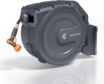 Giraffe Tools Retractable Garden Hose Reel, 5/8" x 62 ft Wall Mounted Hose Reels with 180° Swivel Bracket, Any Length Lock Hose Reel with 9- Function Sprayer Nozzle - Image 2
