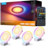 Govee Smart Recessed Lighting 6 Inch, Matter RGBIC LED Recessed Light Work with Alexa, Google Assistant, Dimmable 1100LM Canless Downlight with Junction Box for Living Room, Bedroom, Kitchen 4 Pack - Image 2