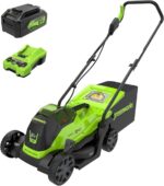 Greenworks 24V 13“ Brushless Cordless Lawn Mower with 4.0Ah Battery & Charger,Maintenance-Free Push Mower with 2-in-1 Mulch/Bag - Image 2
