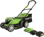 Greenworks 48V (24V x 2) 17" Cordless (Push) Lawn Mower (200+ Compatible Tools), (2) 4.0Ah Batteries and Dual Port Rapid Charger Included - Image 2