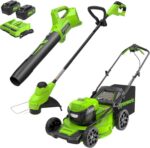 Greenworks 48V (24V x 2) 21" Brushless Self-Propelled Mower+12" String Trimmer+320CFM Blower,(2) 5.0Ah Batteries and 4A Dual Port Charger - Image 2