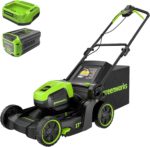 Greenworks 60V 17" Brushless Cordless Push Lawn Mower, 2-in-1 Mulching/Bagging, 4.0Ah Battery and 3A Charger(40min Runtime) - Image 2