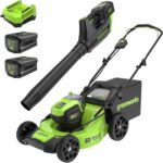 Greenworks 80V 21” Brushless (Push) Cordless Electric Lawn Mower + (500 CFM) Axial Leaf Blower (75+ Compatible Tools), (2) 2.0Ah Batteries and 30 Minute Rapid Charger - Image 2