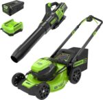 Greenworks 80V 21" Cordless Battery Push Lawn Mower,730 CFM Cordless Battery Leaf Blower,Combo Kit w/(1) 4Ah Battery & (1) 4A Rapid Charger - Image 2