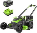 Greenworks 80V 25" Brushless Cordless (Self-Propelled) Dual Blade Lawn Mower (LED Headlight + Aluminum Handles), 4.0Ah Battery and Rapid Charger Included - Image 2