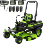 Greenworks 80V 60' Riding Lawn Mower (5.12 Acre, 41 HP Gas Equivalent, 4 MPH, Rear Dump Bed), (2) 16.0Ah + (4) 8.0Ah Batteries (5,120 Wh Max) + Turbo Wall Charger - Image 2