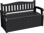 Greesum 80 Gallon Storage Bench Outdoor Deck Box with Armrest, Patio Furniture,Lockable, Waterproof and UV Resistant, Suitable for Garden, Pool, Black - Image 2