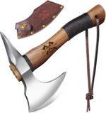 Grumpy Bear 11" Survival Axe Camping Hatchet – Forged High Carbon Steel Blade with Walnut Wood Handle – Shock-Absorbing, Anti-Slip Grip – Ideal for Bushcraft, Wood Splitting & Outdoor Adventures - Image 2