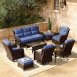HILLGA 10-Piece Luxury Patio Furniture Set with 6" Thick Cushions, Weather-Resistant Wicker High Back Swivel Rocker Chairs, Senior-Friendly Outdoor Sofa Set for Large Deck, Yard and Poolside, Blue(V2) - Image 2
