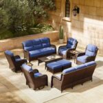HILLGA 11-Piece Luxury Patio Furniture Set with 6" Thick Cushions, Weather-Resistant Wicker High Back Swivel Rocker Chairs, Senior-Friendly Outdoor Sofa Set for Large Deck, Yard and Poolside, Blue(V2) - Image 2