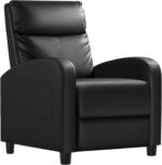 Homall Recliner Chair, Recliner Sofa PU Leather for Adults, Recliners Home Theater Seating with Lumbar Support, Reclining Sofa Chair for Living Room (Black, Leather) - Image 2