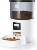 IMIPAW Automatic Cat Feeders, Timed Cat Dry Food Dispenser with Desiccant Bag, Dual Power Supply, Programmable Portion Size, 6 Meals, 20 Portions Per Day, Auto Pet Feeder for Cats and Small Dog, White - Image 2