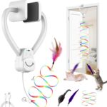 Interactive Cat Toy for Indoor Cats Automatic Hanging Door Frame Toy | Cat Toy with Feather Mouse String 360° Rotating USB Rechargeable Self Play Kitten Toy for Hunting Instinct Cat Boredom Relief - Image 2