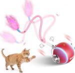 Interactive Cat Toys for Indoor Cats,3 Modes Electric Moving Cat Ball with Feather Tail,800MAH Large Capacity & Low Noise,Automatic Kitten Toys for Bored Indoor Adult Cats - Image 2