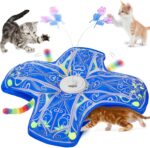 Interactive Cat Toys for Indoor Cats,[Newly Upgraded] Rechargeable Touch Activated Hide and Seek Kitten Toys for Bored Indoor Adult Cats with Fluttering (Blue) - Image 2