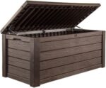 Keter 150 Gallon Resin Large Deck Box Organization and Storage Box for Patio, Outdoor Cushions, Garden Tools, Brown - Image 2