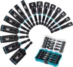 LIBRATON Magnetic Nut & Driver Set, 16pc Impact Driver Bit Set, 1/4"-9/16" Nut & 1/4"-4/3" Deep Nut Drivers, SAE Drive, Toolbox for Car Repairs - Image 2
