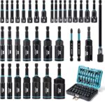 LIBRATON Magnetic Nut Driver Set, 35PCs Impact Driver Bit Set, Deep Nut Driver Set, Metric & SAE Nut Driver for Impact Drill, Wing Nut Driver, Quick-release Bit Holder, Drill Bit PH1 PH2, with Toolbox - Image 2