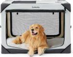 Lesure Collapsible Dog Crate - Portable Travel Kennel for Extra Large Dog, 4-Door Pet Crate with Mesh Windows, Indoor & Outdoor, Light Gray - Image 2