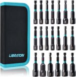 Libraton 20PCS Magnetic Nut Driver Set, Impact Drill Driver Bit Set 1/4", Metric and SAE Nut Driver, with Storage Bag, 5-13mm and 3/16''-1/2'' Nut Drivers - Image 2