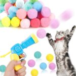 MeoHui 31Pcs Cat Ball Toy Launcher Gun,Cat Balls Fetch Toy,30Pcs Plush Fuzzy Balls Launcher Cat Toy for Cats with 1 Gun,Funny Interactive Cat Toys for Bored Indoor Adult Cats,Cute Kitten Kitty Toys - Image 2