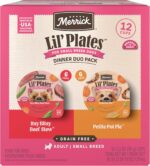 Merrick Lil’ Plates Grain Free Dinner Duos Soft Natural Wet Small Dog Food Variety Pack, Beef and Chicken - (Pack of 12) 3.5 lb. Tubs - Image 2