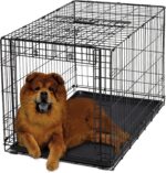 MidWest Homes for Pets Intermediate Ovation Single Door Folding Dog Crate, 36-Inches, Space-Saving Patented Up & Away Door, Leak-Proof Pan, Divider Panel, Black - Image 2