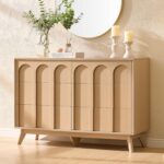 Oak&Sparrow Mid Century Modern Dresser for Bedroom, Natural Oak 6 Drawer Dresser with Arched Front, 47'' Wide Chest of Drawers Wood Storage Organizer for Living Room - Image 2