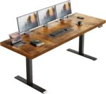 OffiGo 71 Inch Executive Electric Standing Desk, Height Adjustable Desk with Power Outlet & 1.38" Thick 3-Piece Desktop, Sit Stand Computer Desk for Home, Office, Conference Room, Rustic Brown - Image 2