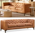 POLY & BARK Essex 89” Full-Grain Italian Leather Sofa – Tufted Back, Feather-Down Comfort, Solid Wood Frame, Cognac Tan - Image 2