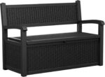 PatioZen 80 Gallon Outdoor Storage Bench Deck Box Waterproof Lockable,Outdoor Storage Furniture for Patio,Garden and Porch,Tools and Cushions（Black） - Image 2