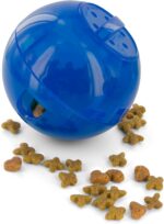 PetSafe Slimcat Slow Feeder Ball for Cats - Interactive Puzzle Game for Your Cat - Fill with Food and Treats - Great for Indoor Play for Kittens and Adult Cats, Portion Control and Fast Eaters (Blue) - Image 2