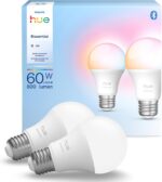 Philips Hue Essential Smart LED A19 Bulb, White and Color Ambiance, E26 Base, 8.8W, 2200K-6500K, 800 Lumens, Dimmable, Works with Alexa, Google, and Apple Home, 2-Pack - Image 2