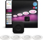 Philips Hue Starter Kit: Bridge Pro & 4 Retrofit Recessed Downlights 5/6-inch, White & Color Ambiance, Dimmable, Smart Light Hub,Works with Voice - Image 2