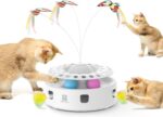 Potaroma Cat Toys 3in1 Automatic Interactive Kitten Toy, Fluttering Butterfly, Moving Feather, Track Balls, Dual Power Supplies, USB Powered, Indoor Exercise Kicker (Bright White) - Image 2