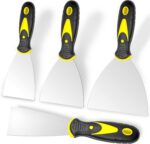 Putty Knife, 4Pcs Spackle Knife Set (2, 3, 4, 5 in), Stainless Steel Paint Scraper, Taping Knife Tool for Repairing Drywall, Removing Wallpaper, Applying Putty, Plaster, Cement, Adhesive - Image 2