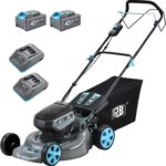 RB 80V Battery Power Lawn Mower 18” Cordless 7 Cutting Heights Adjustable Lawnmower Brushless Motor Low Noise 4 in 1 Push Mower with Fast Charger and 2 x40V 4.0AH Battery - Image 2