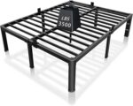 ROIL 14 inch Metal Queen Bed Frame with Rounded Corner and Headboard Hole Mattress Retainers 3500LBS Heavy Duty Steel Slats No Box Spring Needed Platform Noise-Free Easy Assembly - Image 2