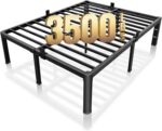 ROIL 18 Inch Queen Bed Frame with Rounded Corner and Headboard Hole Mattress Retainers 3500LBS Metal Heavy Duty Steel Slats No Box Spring Needed Platform Noise-Free Easy Assembly - Image 2