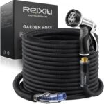 Relxitl Garden Hose, Flexible Water Hose, Ultra Lightweight Non-Expanding hose with 10 Function Sprayer, Leak proof, Pressure Resistant for Yard, Outdoor (Black, 50FT) - Image 2