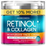 Retinol Cream for Face with Hyaluronic Acid, Day-Night Anti-Aging Moisturizer for Women, Men, Collagen Cream for Face Reduces Wrinkles, Dryness, 1.85 Oz - Image 2