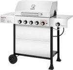 Royal Gourmet GA5401T 5-Burner BBQ Liquid Propane Gas Grill with Side Burner, Stainless Steel 61,000 BTU Output for Patio Garden Picnic Backyard Cooking, Silver - Image 2