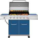 Royal Gourmet GA6402B 6 Burner Propane Gas Grill with Side Burner and Warming Rack, 74,000 BTUs, Cabinet Style Gas BBQ Grill for Barbecue Grilling & Backyard Cooking, Blue - Image 2