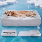Rywell 3-in-1 Cooling Dog Beds Large Sized Dog, Dog Cooling Mat with Arc-Chill Tech (Q-Max>0.5), Dog Crate Pad for Summer, Non-Slip & Fully Machine Washable, Gift for Dog Lovers, 43" x 31", Grey - Image 2
