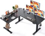 SIAGO L-Shaped Standing Desk - 63 x 55 Inch Adjustable Corner Standing Desk with Charging Station - L Shape Sit Stand Table with Memory Controller, Splice Board for Home Office - Image 2