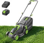 STEELITE 13-Inch Cordless Electric Lawn Mower, 21V Brushless Battery Push Mower with 4.0Ah Battery & Charger, 5-Position Height Adjustment, 8-Gallon Grass Bag - Image 2